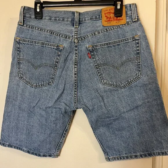 Men's Levi's 505 Blue Jean Shorts Size 33 - Picture 3 of 3